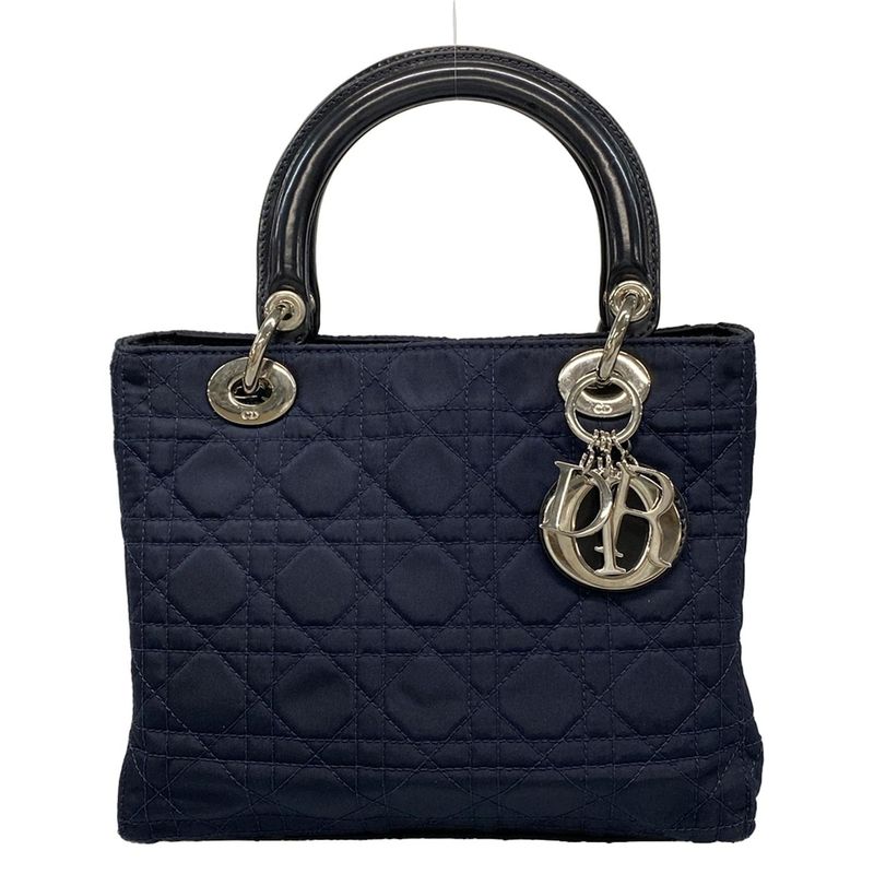 Dior/christian Dior Handbag Lady Dior Medium Bag Dark Navy Leather