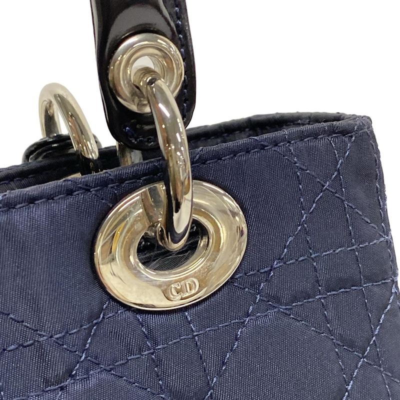 Dior/christian Dior Handbag Lady Dior Medium Bag Dark Navy Leather