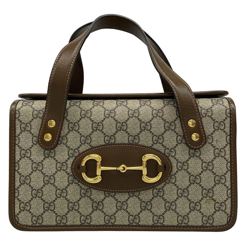 Gucci Handbag Horsebit 1955 Small Top Handle Bag/gg Plus GG Supreme 627323 Dark