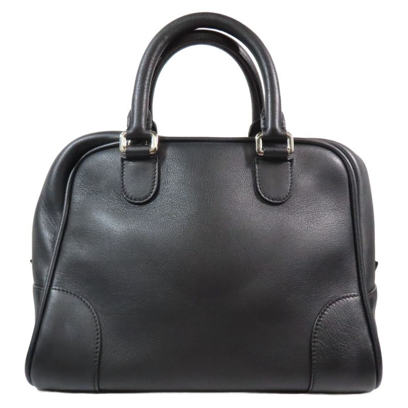 Loewe Amazona 75 Small 2way Shoulder Bag Handbag Anagram Leather Cabasn Black