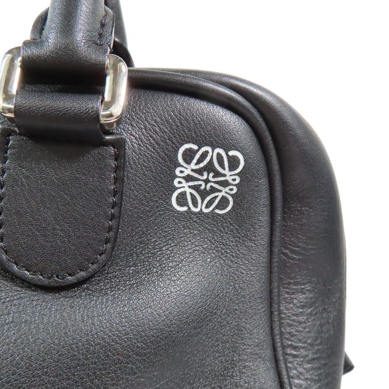 Loewe Amazona 75 Small 2way Shoulder Bag Handbag Anagram Leather Cabasn Black