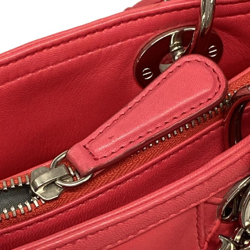 Dior/christian Dior Tote Bag Granville Pink Leather