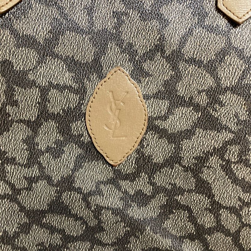 Yves Saint Laurent YSL Yves Saint Laurent Giraffe Pattern PVC Tote Bag Grey