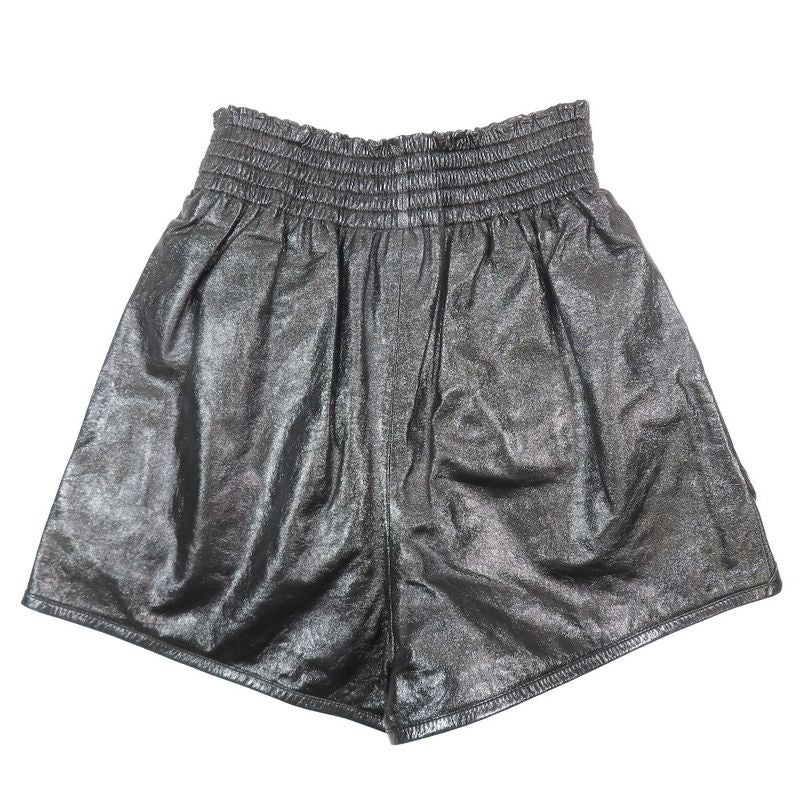 Unused Christian Dior Lamb Leather Wide Shorts Wes Togo M Shorts Bottoms Black