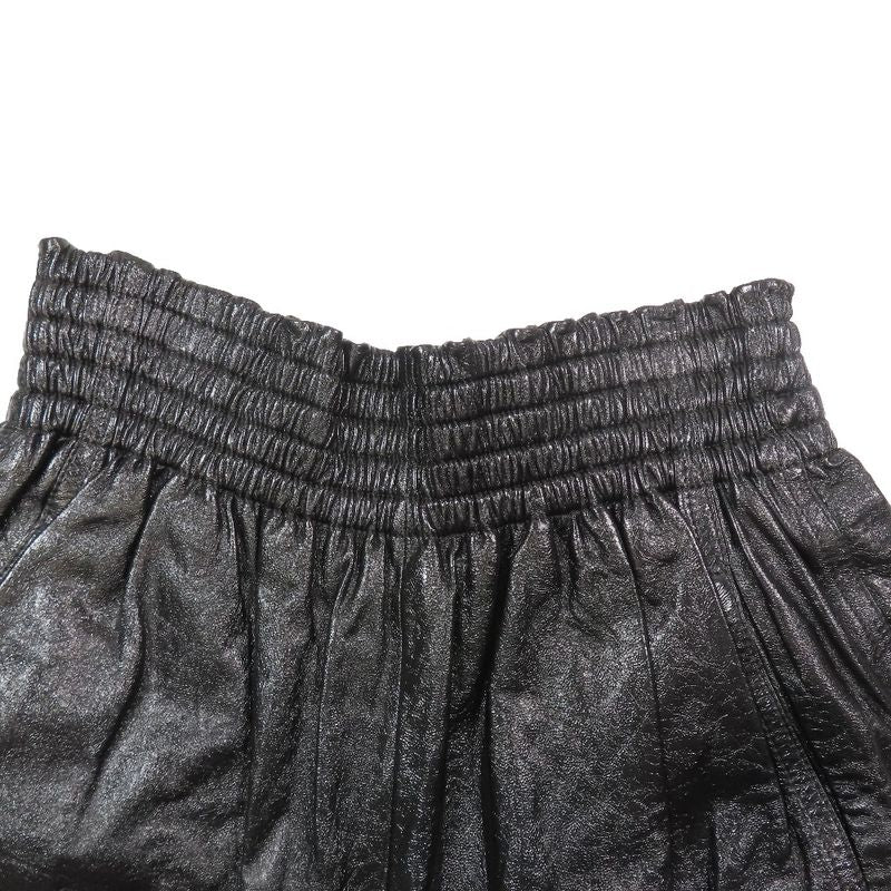 Unused Christian Dior Lamb Leather Wide Shorts Wes Togo M Shorts Bottoms Black
