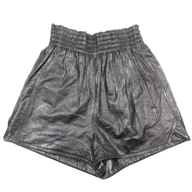 Unused Christian Dior Lamb Leather Wide Shorts Wes Togo M Shorts Bottoms Black
