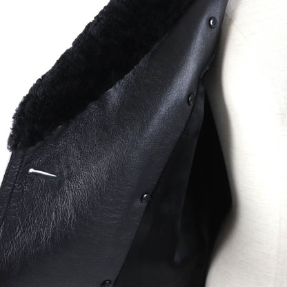 Saint Laurent Paris 625230 Mouton Leather Trench Coat Black 36 With Hanger And