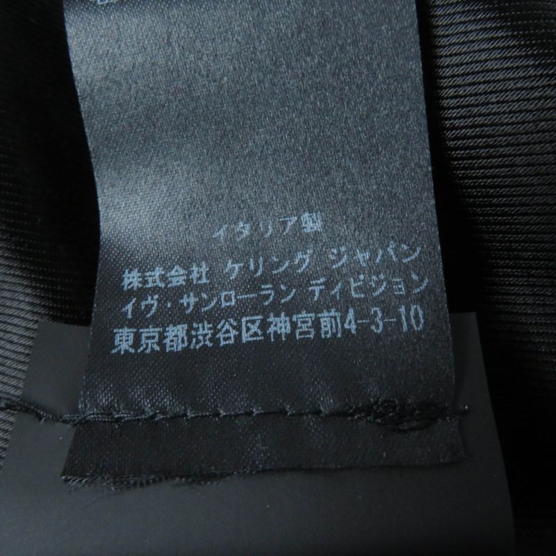 Saint Laurent Paris 625230 Mouton Leather Trench Coat Black 36 With Hanger And