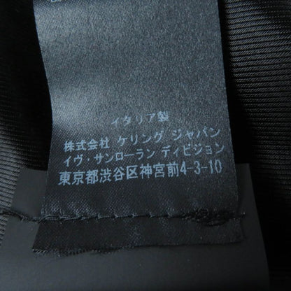 Saint Laurent Paris 625230 Mouton Leather Trench Coat Black 36 With Hanger And