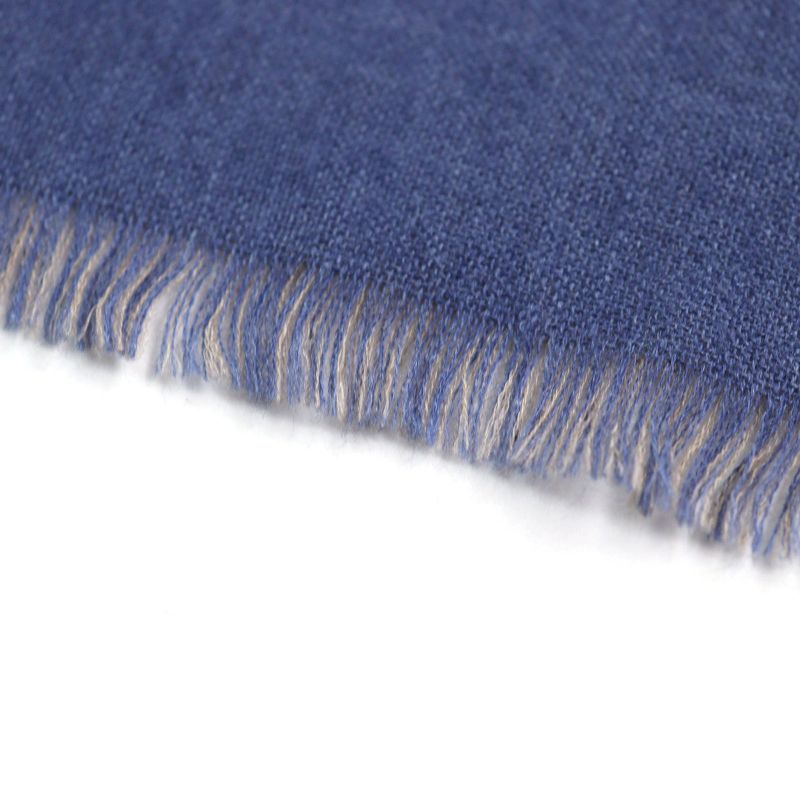 Hermes Cashmere Silk Chaine D'ancre Allover Bicolor Scarf Blue Light Brown Made