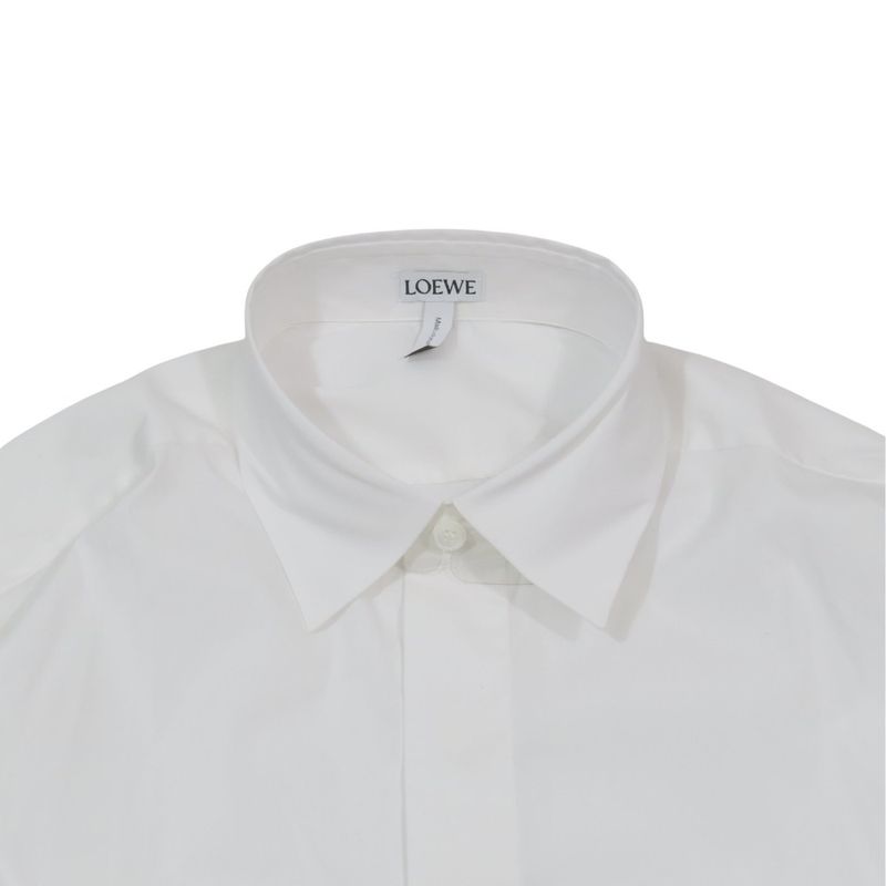 Loewe Long Sleeve Dress Shirt Blouse Tops Cut and Sewn Fly Front Ribbed Wing 37