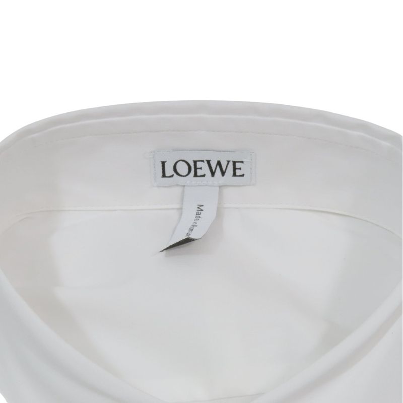 Loewe Long Sleeve Dress Shirt Blouse Tops Cut and Sewn Fly Front Ribbed Wing 37