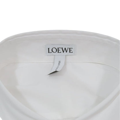 Loewe Long Sleeve Dress Shirt Blouse Tops Cut and Sewn Fly Front Ribbed Wing 37