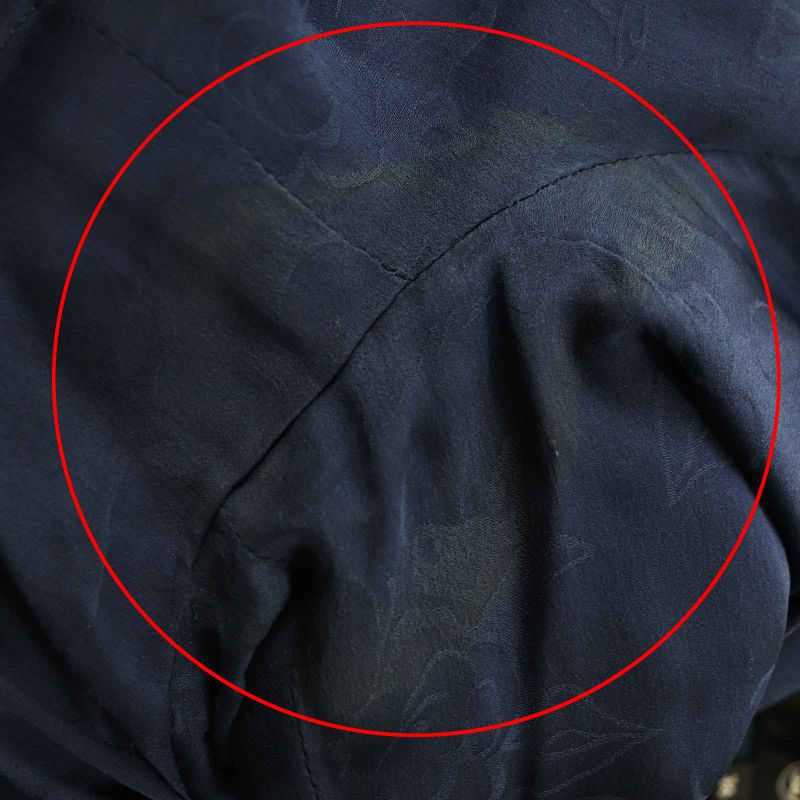 CHANEL P53864 Tweed Long Length Coat With Coco Mark Plate Blue Navy 36 Made In