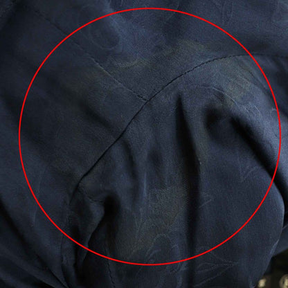 CHANEL P53864 Tweed Long Length Coat With Coco Mark Plate Blue Navy 36 Made In