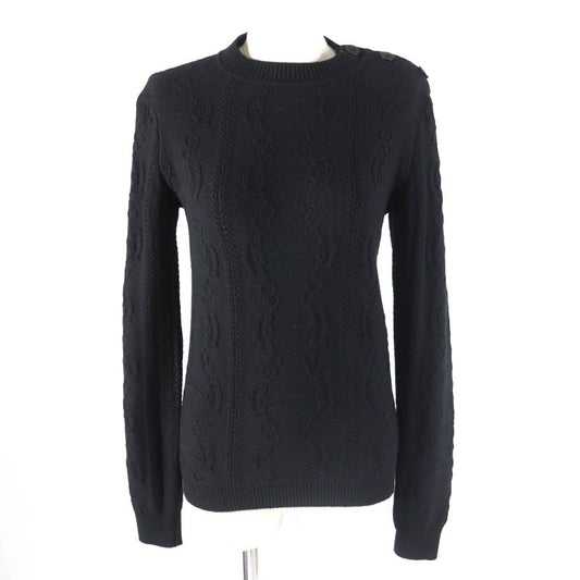 Hermes 22AW 2h2644d6 Wool Cashmere Blend With Shoulder Serie Buttons Chaine