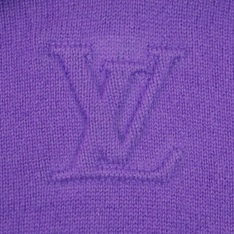 Louis Vuitton 22SS LV Embossed Cashmere Silk Pullover Knit Hoodie Purple S
