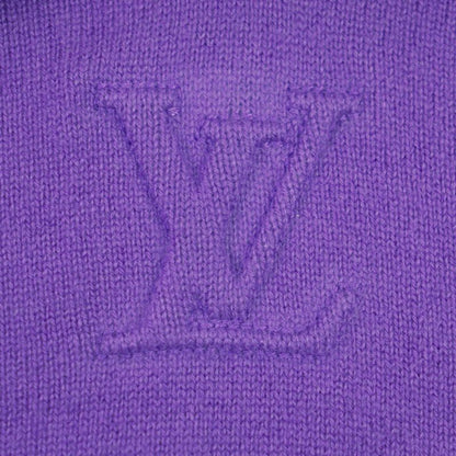 Louis Vuitton 22SS LV Embossed Cashmere Silk Pullover Knit Hoodie Purple S