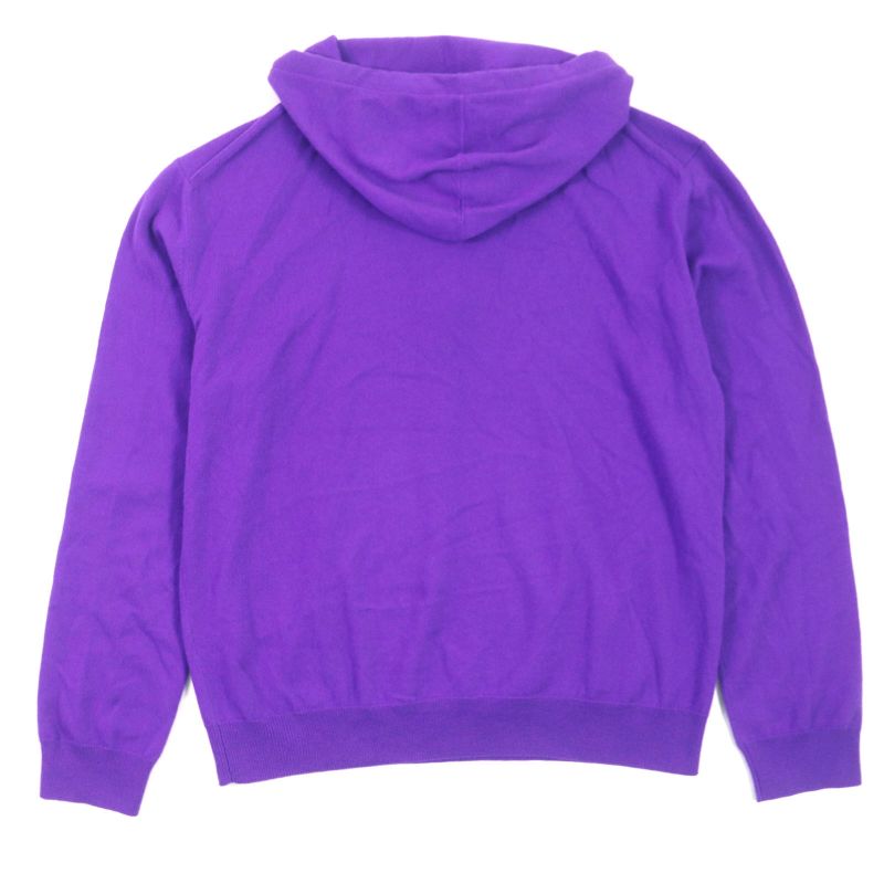 Louis Vuitton 22SS LV Embossed Cashmere Silk Pullover Knit Hoodie Purple S