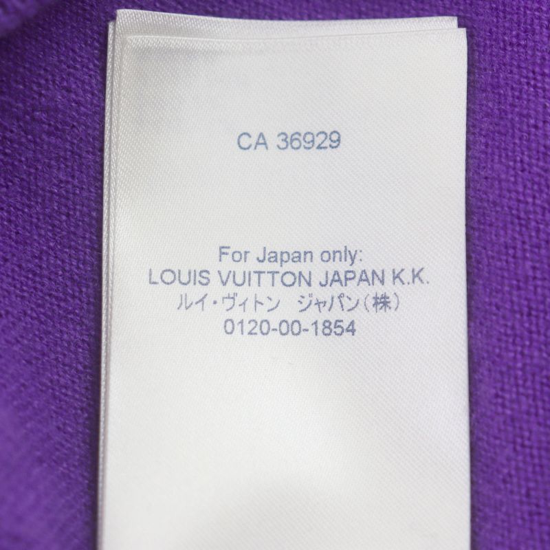 Louis Vuitton 22SS LV Embossed Cashmere Silk Pullover Knit Hoodie Purple S