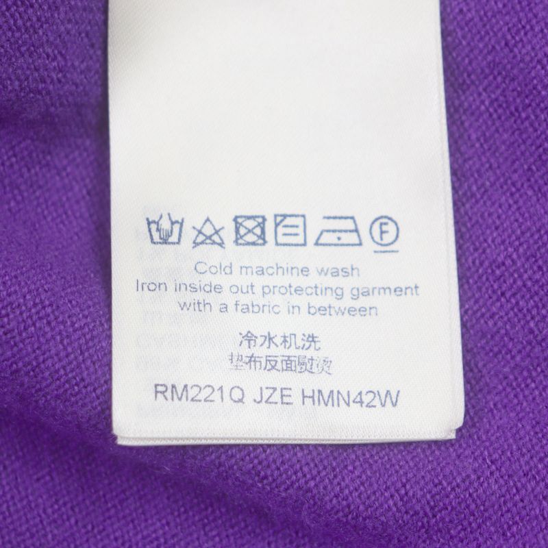 Louis Vuitton 22SS LV Embossed Cashmere Silk Pullover Knit Hoodie Purple S