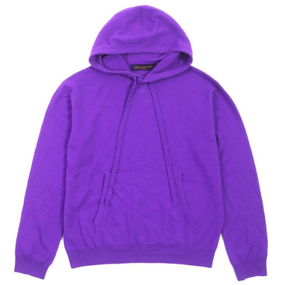 Louis Vuitton 22SS LV Embossed Cashmere Silk Pullover Knit Hoodie Purple S