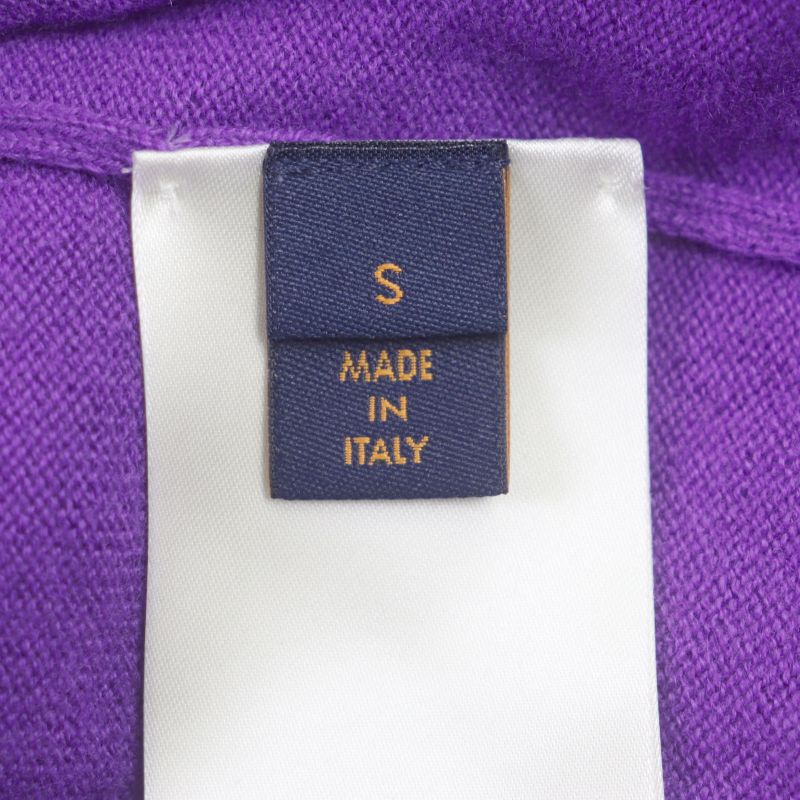 Louis Vuitton 22SS LV Embossed Cashmere Silk Pullover Knit Hoodie Purple S