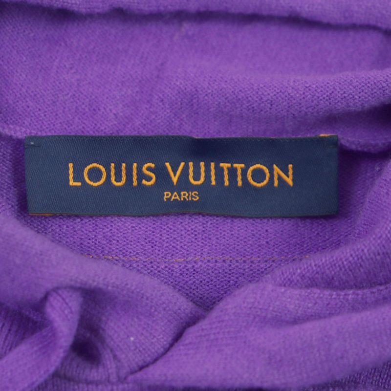 Louis Vuitton 22SS LV Embossed Cashmere Silk Pullover Knit Hoodie Purple S