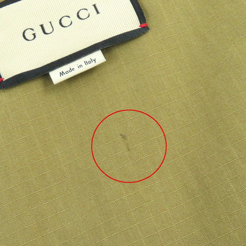 Gucci 21AW 641311 Cotton Logo Patch 2WAY Zip Up Down Jacket Down Vest Camel