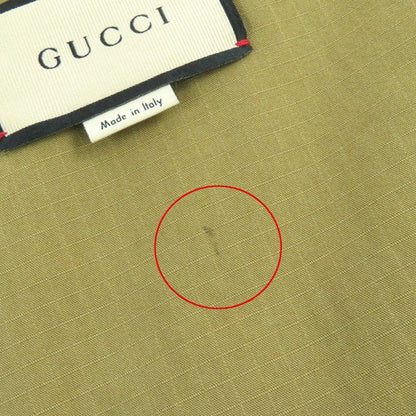 Gucci 21AW 641311 Cotton Logo Patch 2WAY Zip Up Down Jacket Down Vest Camel