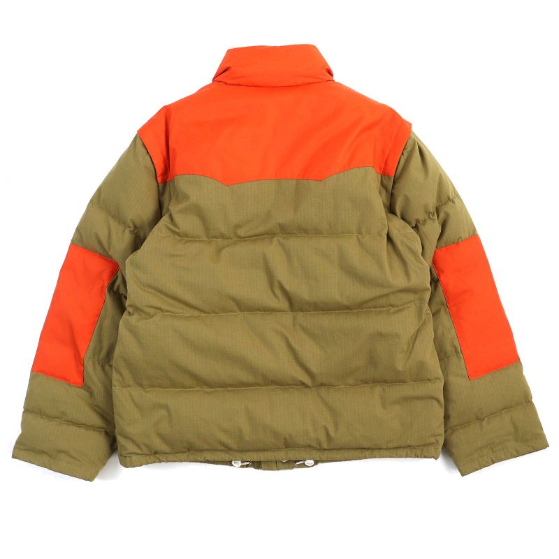 Gucci 21AW 641311 Cotton Logo Patch 2WAY Zip Up Down Jacket Down Vest Camel