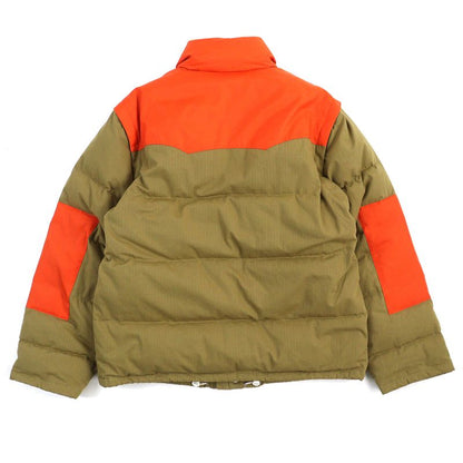 Gucci 21AW 641311 Cotton Logo Patch 2WAY Zip Up Down Jacket Down Vest Camel