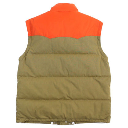 Gucci 21AW 641311 Cotton Logo Patch 2WAY Zip Up Down Jacket Down Vest Camel