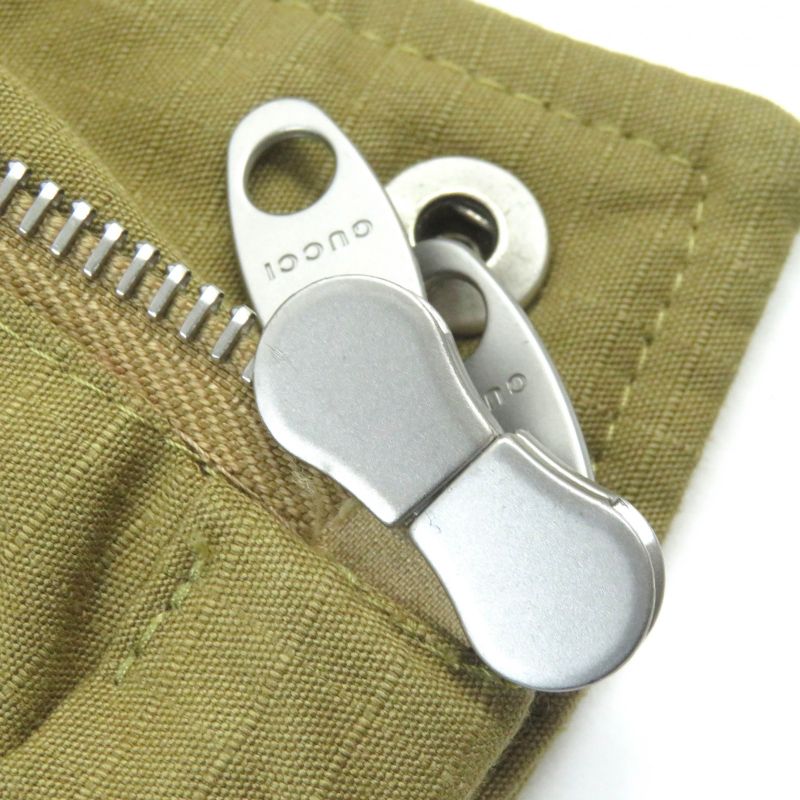 Gucci 21AW 641311 Cotton Logo Patch 2WAY Zip Up Down Jacket Down Vest Camel