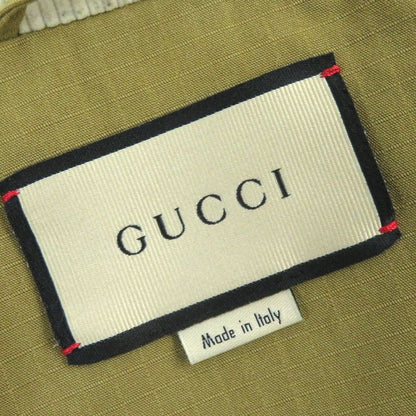 Gucci 21AW 641311 Cotton Logo Patch 2WAY Zip Up Down Jacket Down Vest Camel