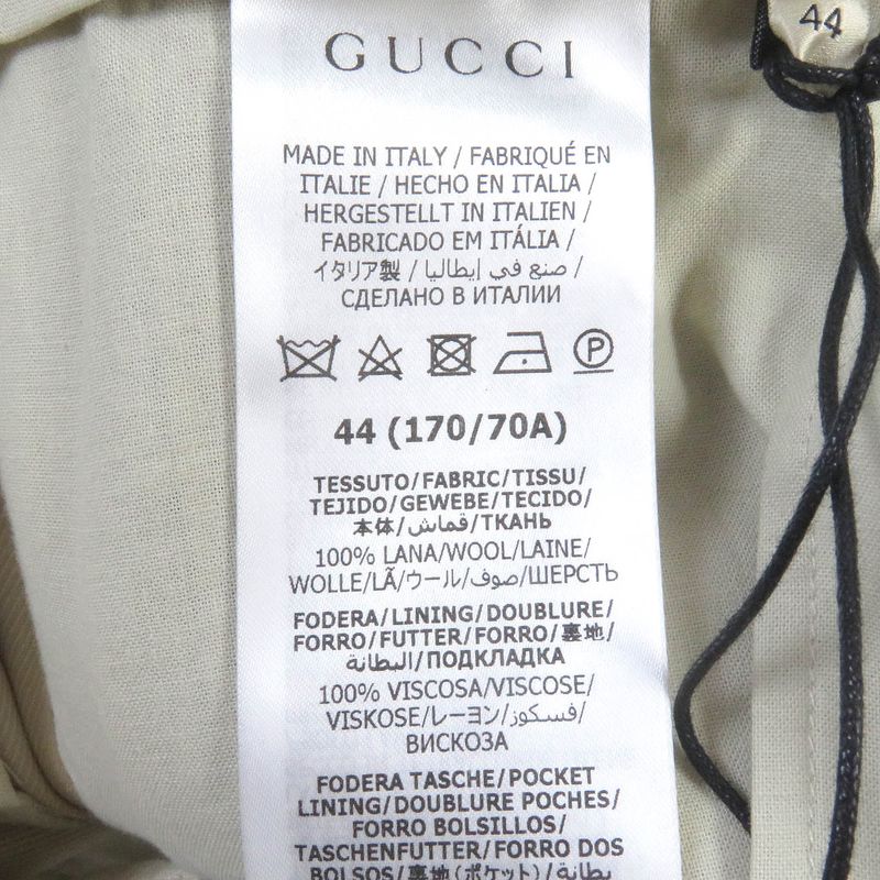 Gucci 23SS 710564 100% Wool Checkered Half-pants Wide Beige 44 Made In Italy