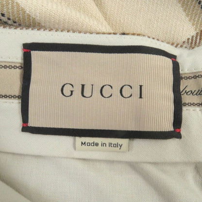 Gucci 23SS 710564 100% Wool Checkered Half-pants Wide Beige 44 Made In Italy