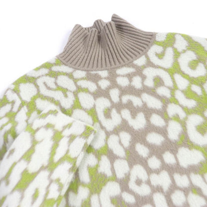 DIOR Homme 213m638at426 Leopard Cashmere High Neck Sweater 100% Cashmere High