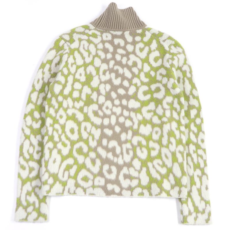 DIOR Homme 213m638at426 Leopard Cashmere High Neck Sweater 100% Cashmere High