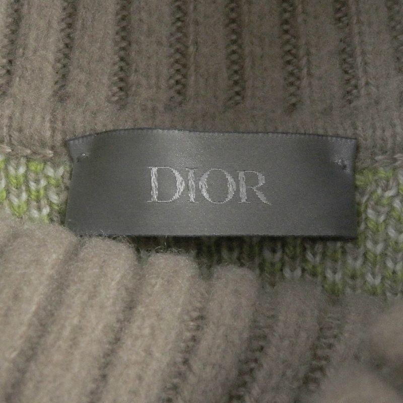 DIOR Homme 213m638at426 Leopard Cashmere High Neck Sweater 100% Cashmere High