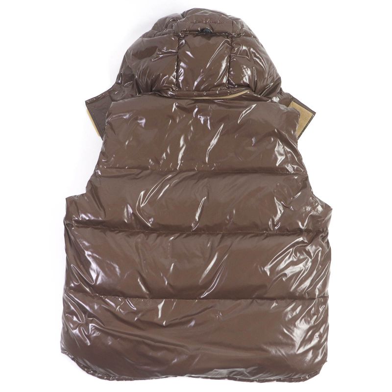 Gucci Adidas Sherry Line 3 Stripes Hooded Down Vest Brown 44 Made In Italy