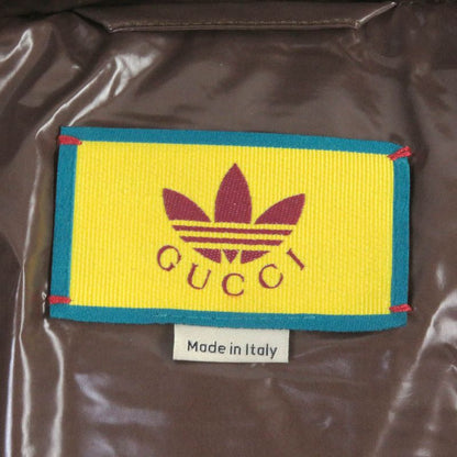Gucci Adidas Sherry Line 3 Stripes Hooded Down Vest Brown 44 Made In Italy