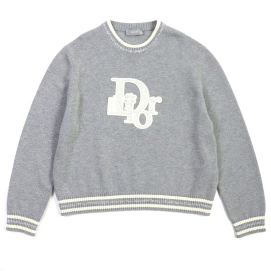  DIOR Homme 23SS 313m660at516 DIOR BY ERL Wool Cashmere Lamé Knit Sweater Grey