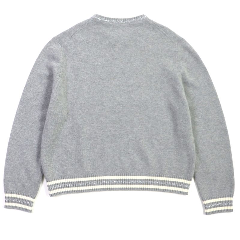  DIOR Homme 23SS 313m660at516 DIOR BY ERL Wool Cashmere Lamé Knit Sweater Grey