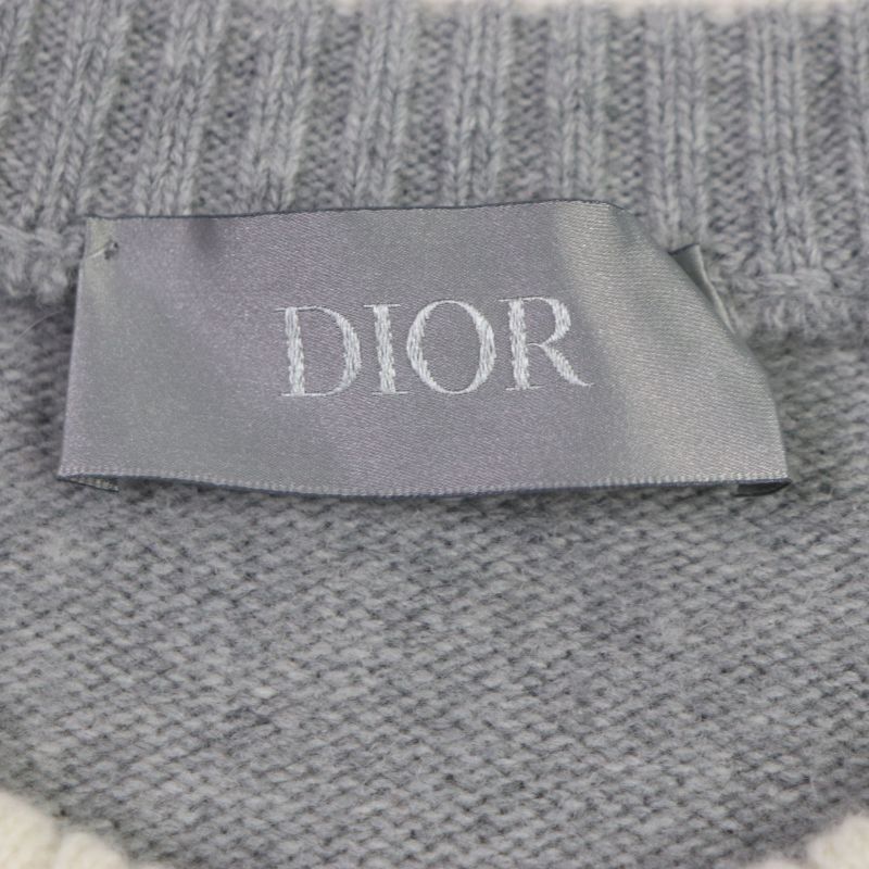  DIOR Homme 23SS 313m660at516 DIOR BY ERL Wool Cashmere Lamé Knit Sweater Grey