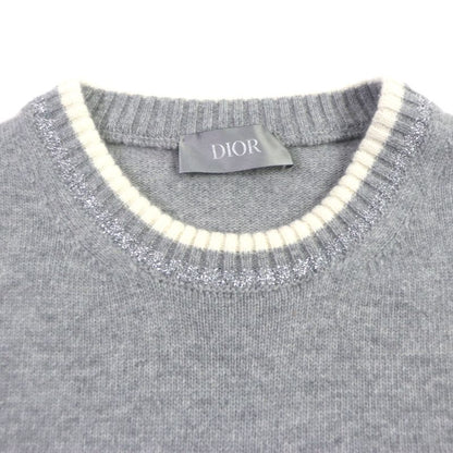  DIOR Homme 23SS 313m660at516 DIOR BY ERL Wool Cashmere Lamé Knit Sweater Grey