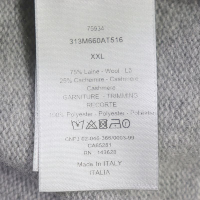  DIOR Homme 23SS 313m660at516 DIOR BY ERL Wool Cashmere Lamé Knit Sweater Grey