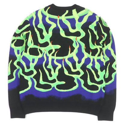 Louis Vuitton 22AW Hnn11w 100% Wool Graphic Print Long Sleeve Knit Sweater