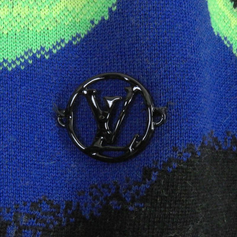 Louis Vuitton 22AW Hnn11w 100% Wool Graphic Print Long Sleeve Knit Sweater