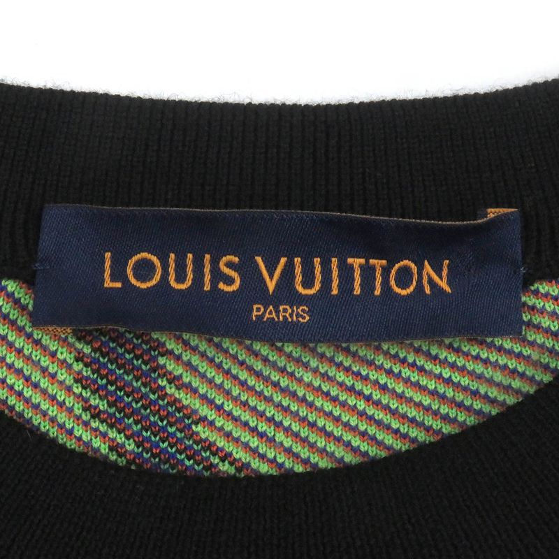 Louis Vuitton 22AW Hnn11w 100% Wool Graphic Print Long Sleeve Knit Sweater